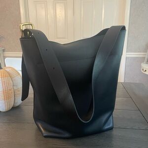 Madewell Charcoal Leather Tote